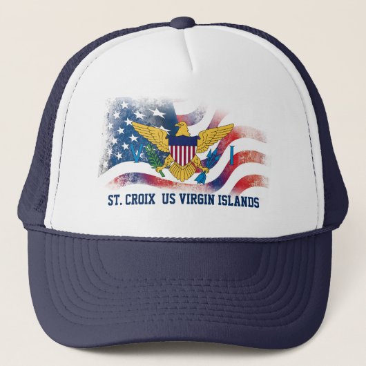 Amerikaanse Maagdeneilanden vlag St. Croix USVI pa Trucker Pet (Voorkant)