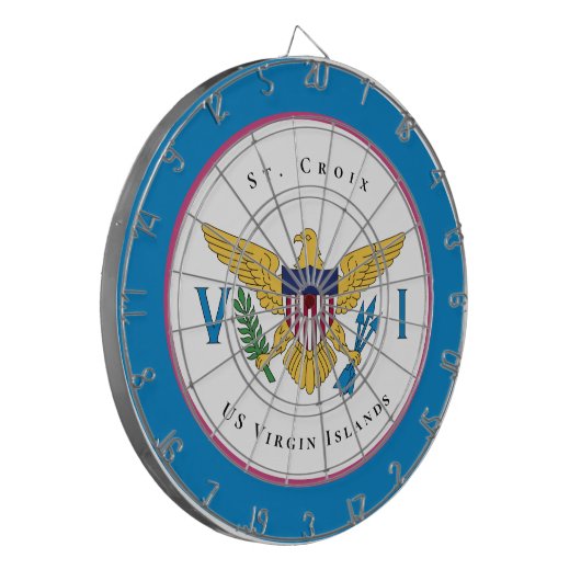 Amerikaanse Maagdeneilanden vlag St. Croix USVI pe Dartbord (Voorkant Links)
