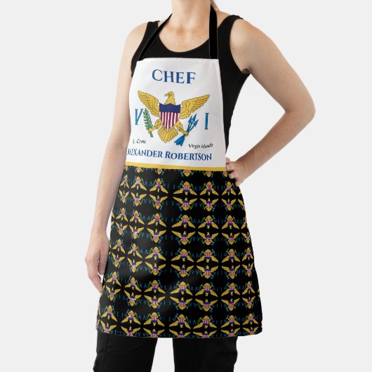 Amerikaanse Maagdeneilanden vlag St. Croix USVI pe Schort (Insitu)