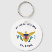 Amerikaanse Maagdeneilanden vlag St. Croix USVI pe Sleutelhanger (Voorkant)