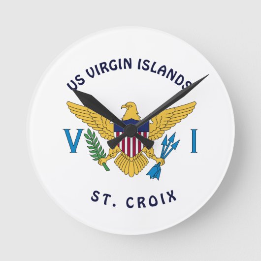 Amerikaanse Maagdeneilanden vlag St. Croix USVI Ronde Klok (Voorkant)