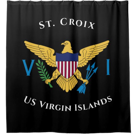 Amerikaanse Maagdeneilanden vlag St. Croix USVI tr Douchegordijn (Voorkant)