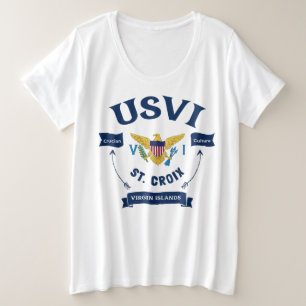 Amerikaanse Maagdeneilanden vlag St. Croix USVI tr Grote Maat T-shirt