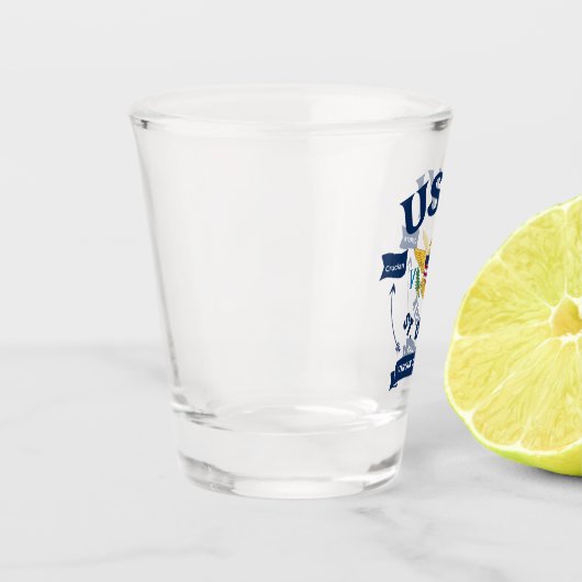 Amerikaanse Maagdeneilanden vlag St. Croix USVI tr Shot Glas (Links)