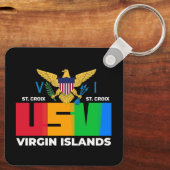 Amerikaanse Maagdeneilanden vlag St. Croix USVI tr Sleutelhanger (Achterkant)