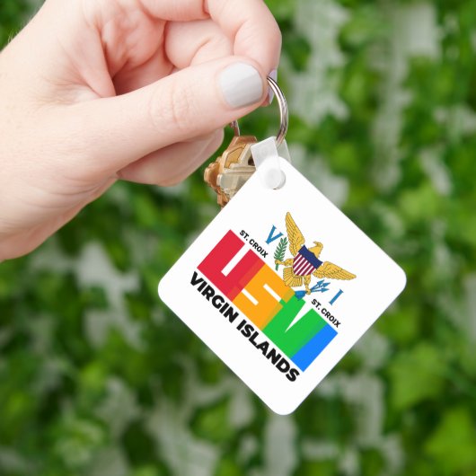 Amerikaanse Maagdeneilanden vlag St. Croix USVI tr Sleutelhanger (Hand)