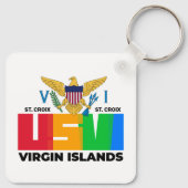 Amerikaanse Maagdeneilanden vlag St. Croix USVI tr Sleutelhanger (Achterkant)