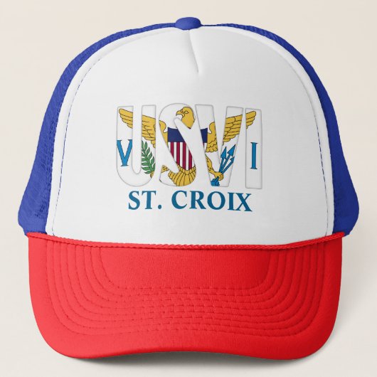 Amerikaanse Maagdeneilanden vlag St. Croix USVI Trucker Pet (Voorkant)