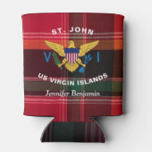 Amerikaanse Maagdeneilanden vlag St. John USVI Mad Blikjeskoeler (Achterkant)