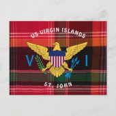 Amerikaanse Maagdeneilanden vlag St. John USVI Mad Briefkaart (Voorkant)