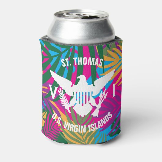 Amerikaanse Maagdeneilanden vlag St. Thomas Colorf Blikjeskoeler (Blikje Achterkant)