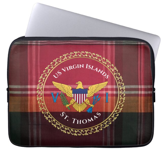 Amerikaanse Maagdeneilanden vlag St. Thomas Madras Laptop Sleeve (Voorkant)