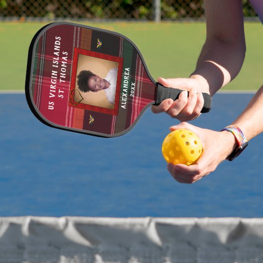 Amerikaanse Maagdeneilanden vlag St. Thomas Madras Pickleball Paddle (Insitu)