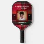 Amerikaanse Maagdeneilanden vlag St. Thomas Madras Pickleball Paddle (Voorkant)