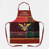 Amerikaanse Maagdeneilanden vlag St. Thomas Madras Schort (Voorkant)