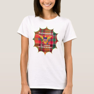 Amerikaanse Maagdeneilanden vlag St. Thomas Madras T-shirt