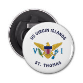 Amerikaanse Maagdeneilanden Vlag St. Thomas USVI Button Flesopener (Voorkant)