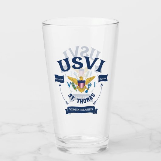 Amerikaanse Maagdeneilanden Vlag St. Thomas USVI C Glas (Achterkant)