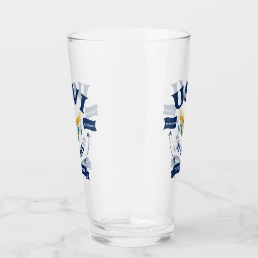 Amerikaanse Maagdeneilanden Vlag St. Thomas USVI C Glas (Rechts)