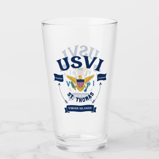 Amerikaanse Maagdeneilanden Vlag St. Thomas USVI C Glas (Voorkant)