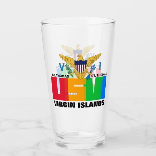Amerikaanse Maagdeneilanden Vlag St. Thomas USVI C Glas (Voorkant)
