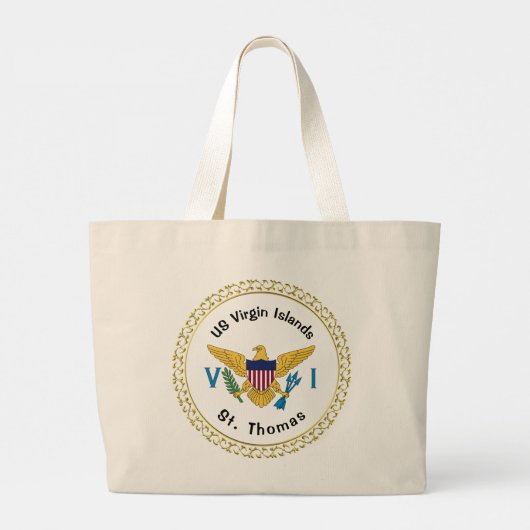 Amerikaanse Maagdeneilanden Vlag St. Thomas USVI Grote Tote Bag (Achterkant)