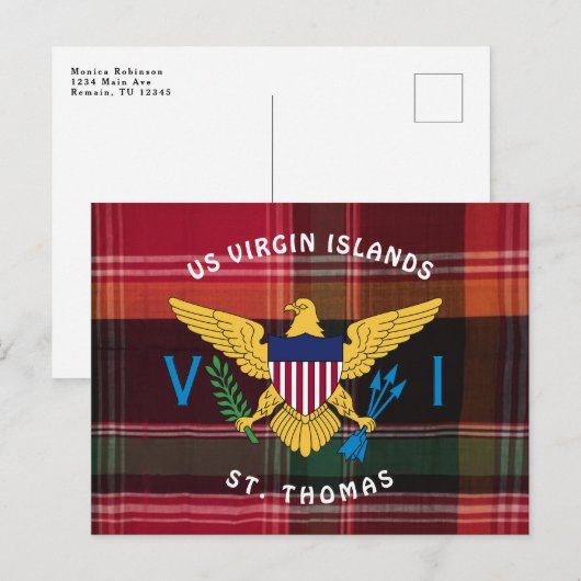 Amerikaanse Maagdeneilanden vlag St. Thomas USVI M Briefkaart (Voorkant / Achterkant)