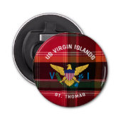 Amerikaanse Maagdeneilanden vlag St. Thomas USVI M Button Flesopener (Voorkant)
