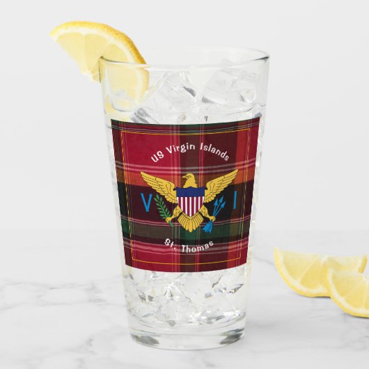 Amerikaanse Maagdeneilanden vlag St. Thomas USVI M Glas (Voorkant ijs)