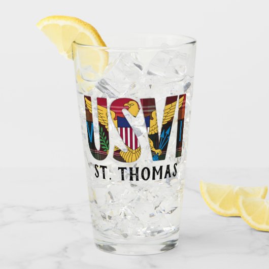 Amerikaanse Maagdeneilanden vlag St. Thomas USVI M Glas (Voorkant ijs)