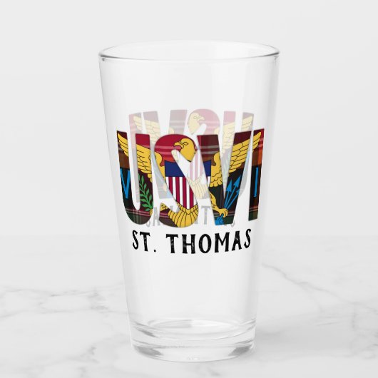 Amerikaanse Maagdeneilanden vlag St. Thomas USVI M Glas (Voorkant)