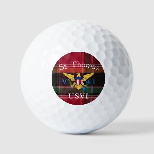Amerikaanse Maagdeneilanden vlag St. Thomas USVI M Golfballen (Voorkant)