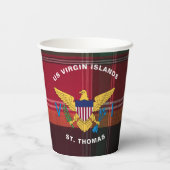 Amerikaanse Maagdeneilanden vlag St. Thomas USVI M Papieren Bekers (Achterkant)