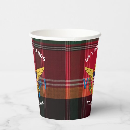 Amerikaanse Maagdeneilanden vlag St. Thomas USVI M Papieren Bekers (Rechts)
