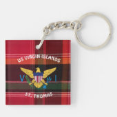 Amerikaanse Maagdeneilanden vlag St. Thomas USVI M Sleutelhanger (Achterkant)