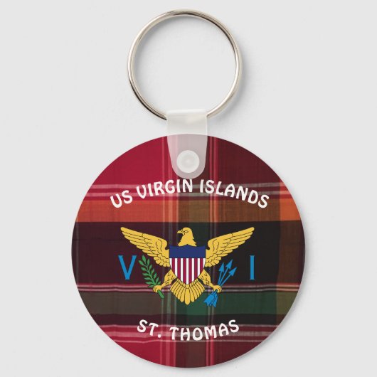 Amerikaanse Maagdeneilanden vlag St. Thomas USVI M Sleutelhanger (Voorkant)