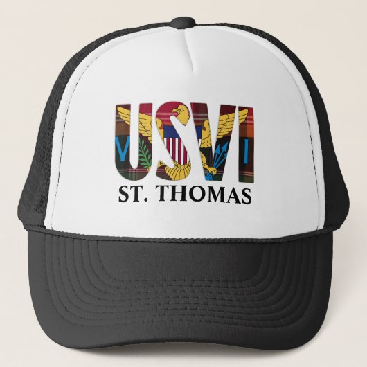 Amerikaanse Maagdeneilanden vlag St. Thomas USVI M Trucker Pet (Voorkant)