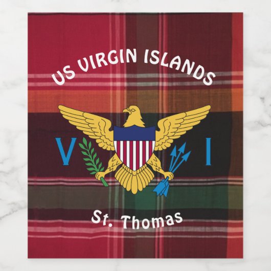 Amerikaanse Maagdeneilanden vlag St. Thomas USVI M Wijn Etiket (Enkel label)