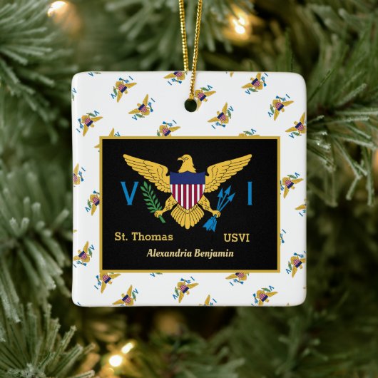 Amerikaanse Maagdeneilanden vlag St. Thomas USVI p Keramisch Ornament (Boom)