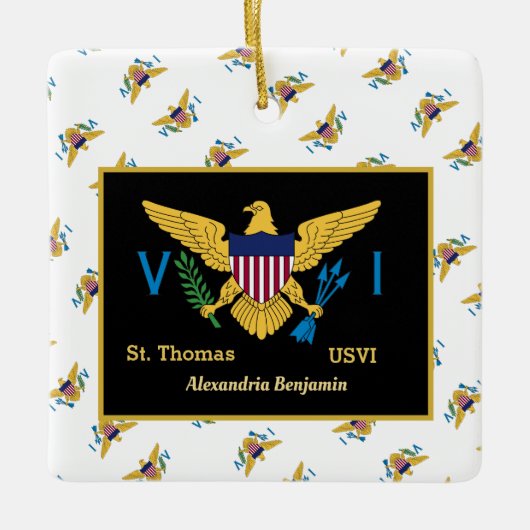 Amerikaanse Maagdeneilanden vlag St. Thomas USVI p Keramisch Ornament (Voorkant)
