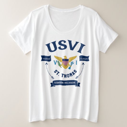 Amerikaanse Maagdeneilanden vlag St. Thomas USVI t Grote Maat T-shirt (Design voorkant)