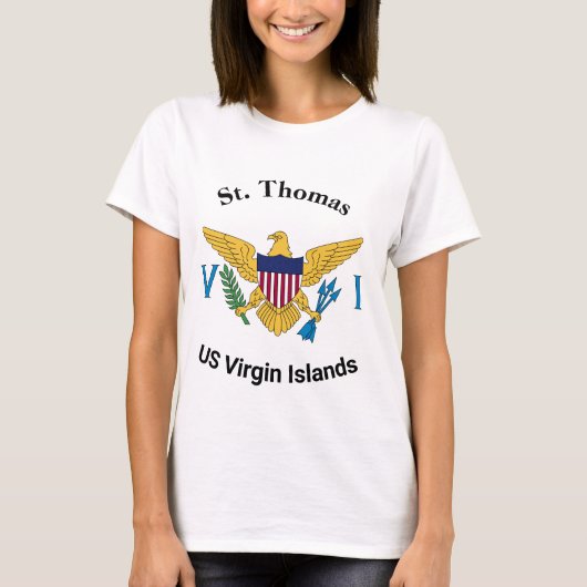 Amerikaanse Maagdeneilanden Vlag St. Thomas USVI T-shirt (Voorkant)