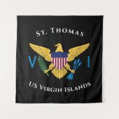 Amerikaanse Maagdeneilanden vlag St. Thomas USVI t Wandkleed (Voorkant)
