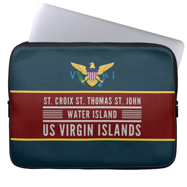Amerikaanse Maagdeneilanden Vlag USVI St. Croix St Laptop Sleeve (Voorkant)