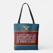 Amerikaanse Maagdeneilanden Vlag USVI St. Croix St Tote Bag (Achterkant)