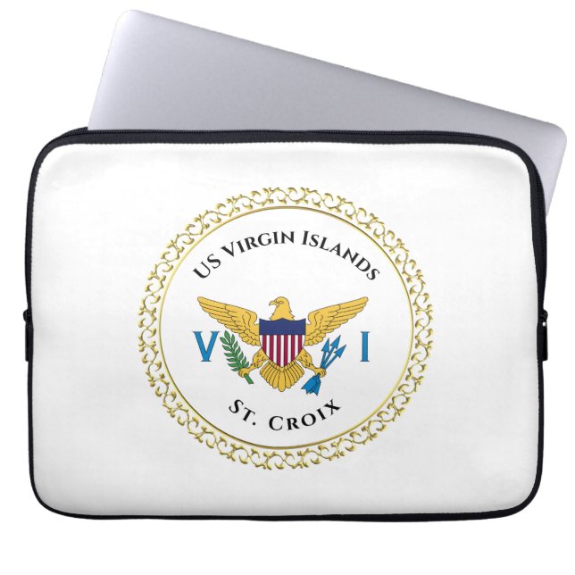Amerikaanse Maagdeneilanden Vlag USVI St. Croix VI Laptop Sleeve (Voorkant)