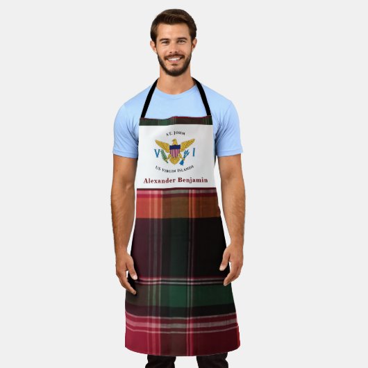 Amerikaanse Maagdeneilanden Vlag USVI St. John Mad Schort (Gedragen)