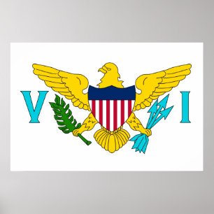 Amerikaanse Maagdeneilanden, vlag van de Verenigde Poster