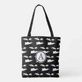 Amerikaanse Maagdeneilanden, zwart-wit Tote Bag (Achterkant)