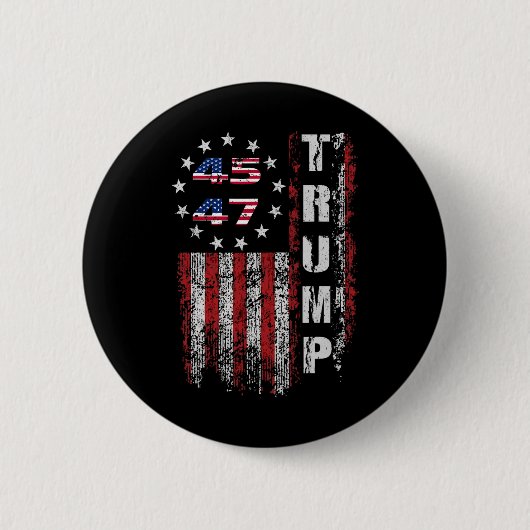 Amerikaanse maakte Trump Merchandise Flag Trump 45 Ronde Button 5,7 Cm (Voorkant)
